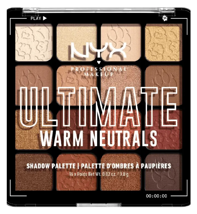 NYX Professional Makeup Ultimate Shadow Palette Vegan 16-Pan Warm Neutrals